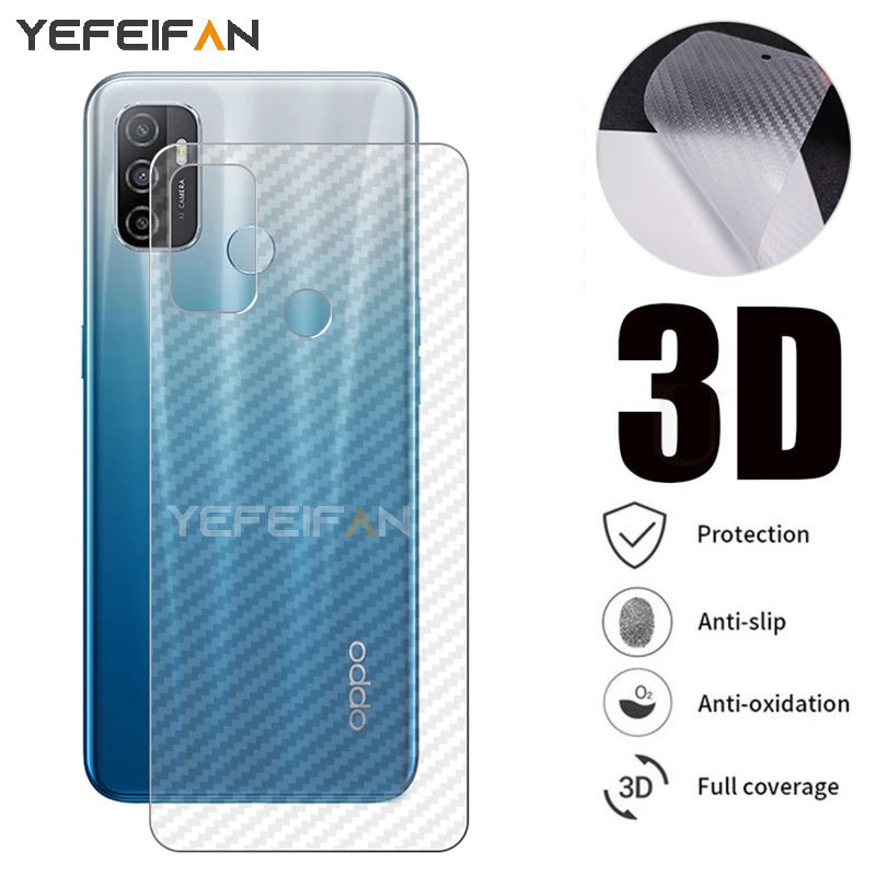 Miếng dán mặt lưng bằng sợi carbon dành cho OPPO A55 A16 A93 A94 A92 A52 A72 A91 A31 Reno 6Z 6 5Z 5 4Z 4 Pro 4G A74 5G