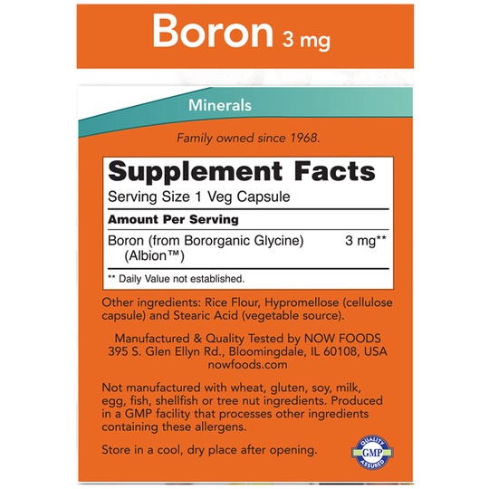 BORON Viên Uống Tăng Cường Sức Khỏe Nam Giới, Tăng Testosteron Now Boron 3mg