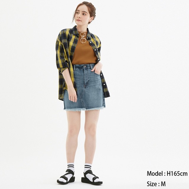 Chân váy jean GU Nhật - Chân váy ngắn | BigBuy360 - bigbuy360.vn