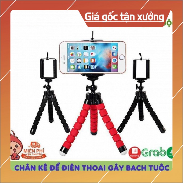 Tripod Bạch Tuộc 3 Chân Để Điện Thoại Để Bàn, Cầm Tay, Tặng Kèm Kẹp Điện Thoại