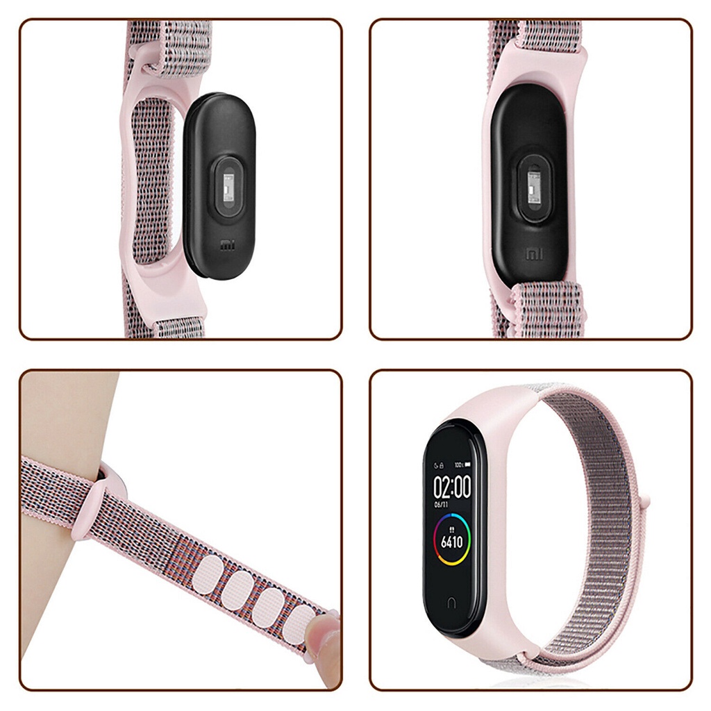 Dây Đeo Thay Thế Chất Liệu Nylon Nhiều Màu Thời Trang Cho Xiaomi Mi Band 5 3 4