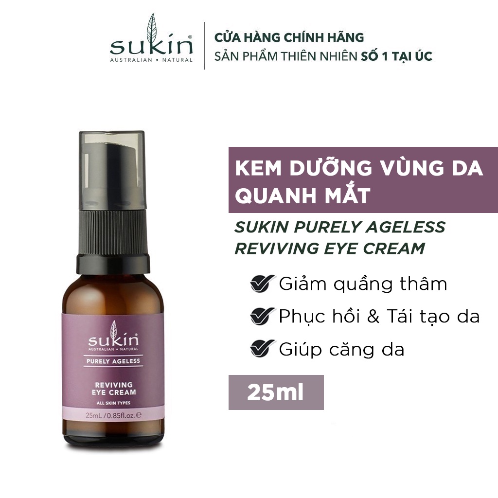 Kem Dưỡng Vùng Da Quanh Mắt Sukin Purely Ageless Reviving Eye Cream 25ml