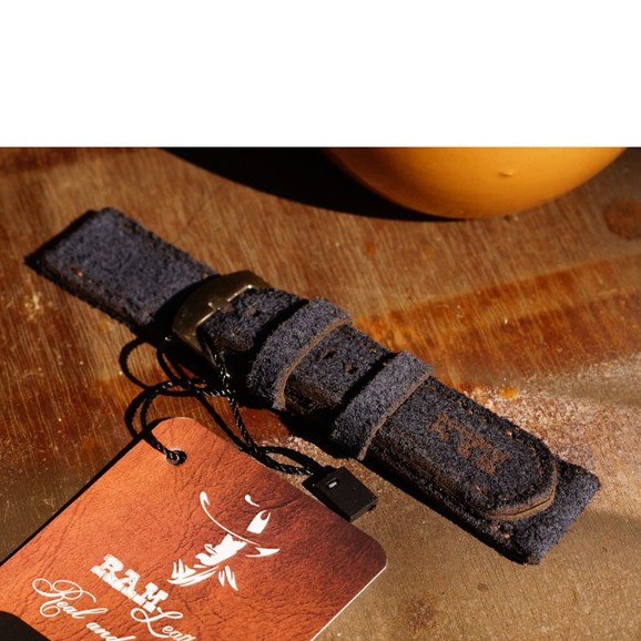 Dây đồng hồ RAM Leather 1961 cho CASIO 1200, AE 1200, 1300, 1100, A159 , A168 , Size 18 da bò lộn navy