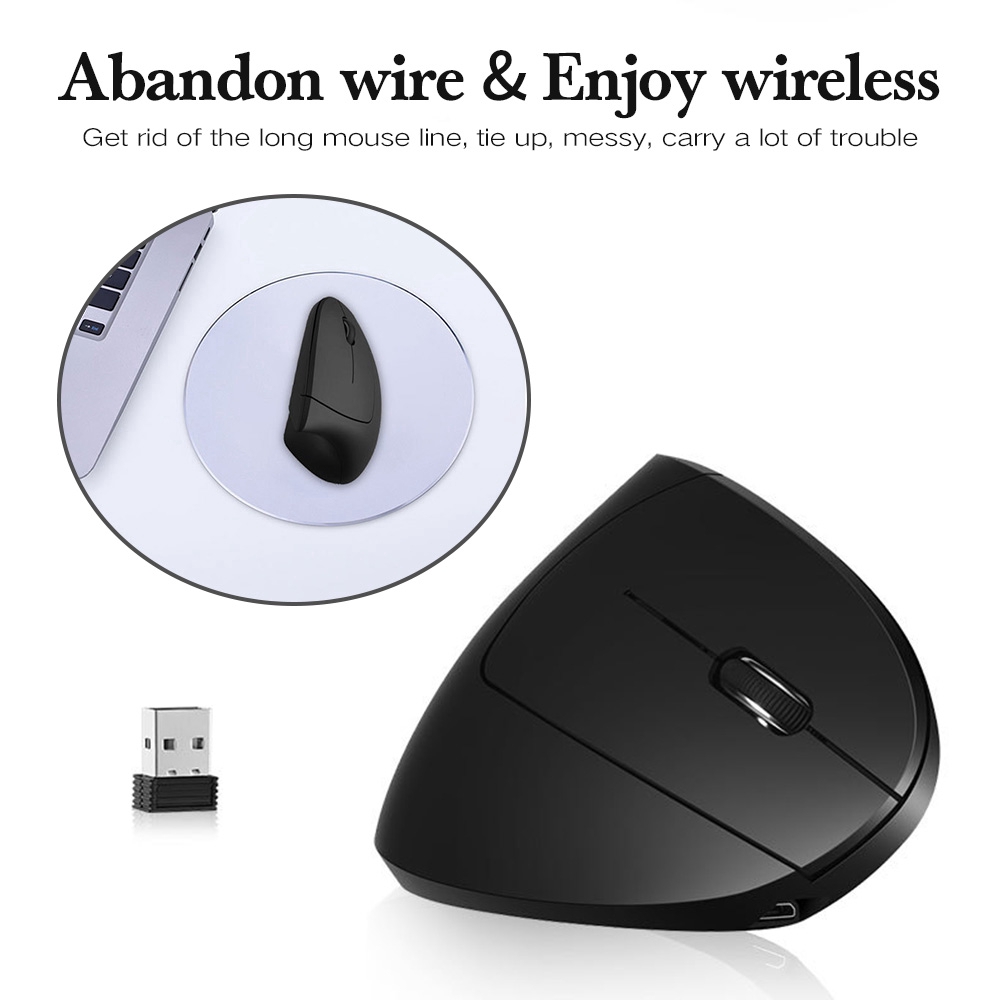 USB Wireless Mouse Ergonomic Vertical Gaming Mouse Optical Mice For PC Laptop Gaming