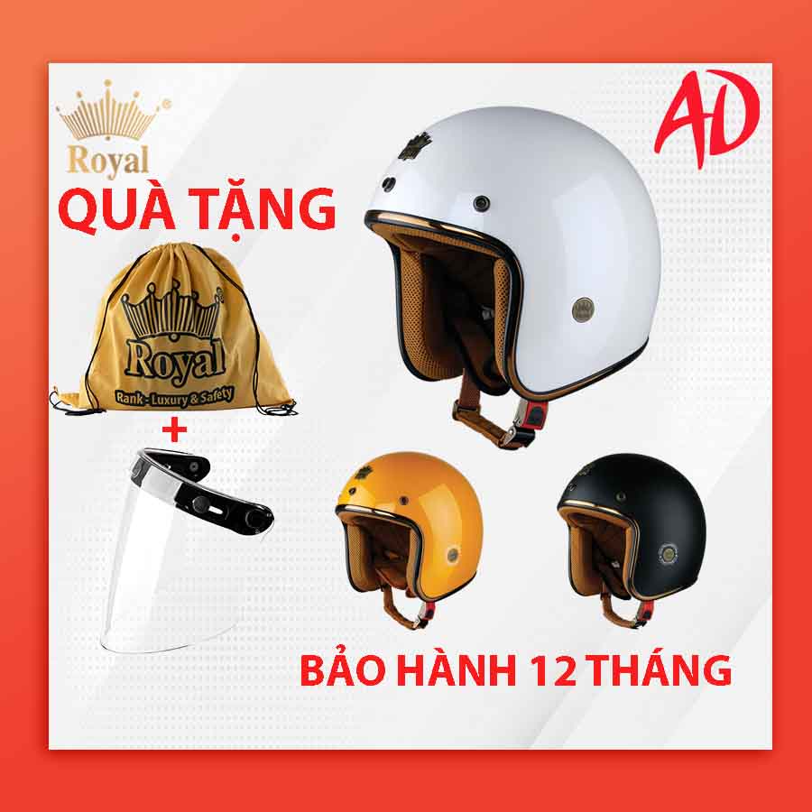 Combo Nón bảo hiểm Royal M20C và kính thẳng