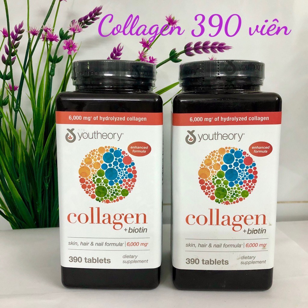 ❤ [Date 2/2023] Youtheory Collage biotin 390 viên Mỹ, Nhãn đẹp, Chuẩn xịn