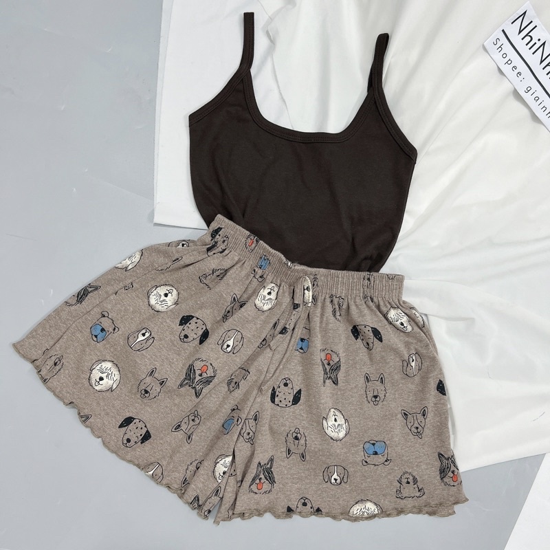 [Mã SKAMFSW175 giảm 10K đơn 50K] Sét đồ ngủ hai dây họa tiết sexxy co giãn, Bộ ngủ 2 dây mát lạnh BN0082 - NhiNhi Shop