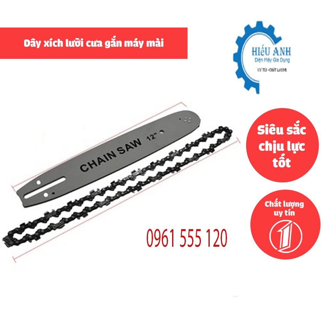 Dây xích lưỡi cưa gắn máy mài,máy cưa xích lam 30cm giúp cho việc cưa trở nên tiện dụng và ít tốn kém Hiếu Anh STORE