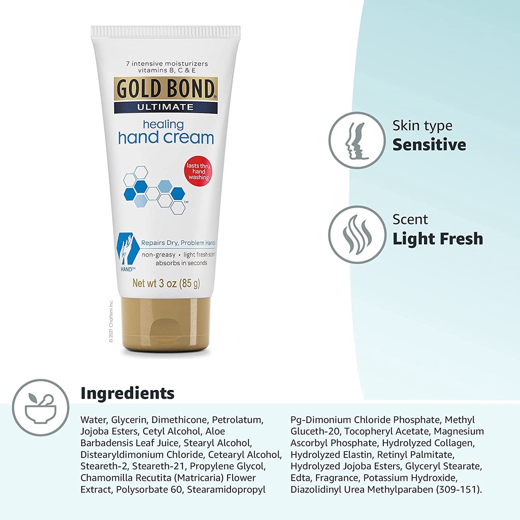 Kem dưỡng tay Gold bond ultimate healing hand cream 85g mẫu mới nhất