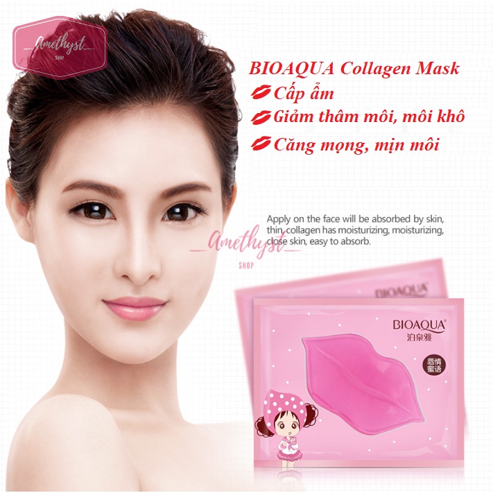 LẺ 1 Miếng Mặt Nạ Môi Bioaqua Moisturizing Lip Mask Dưỡng Ẩm Và Làm Mềm Môi