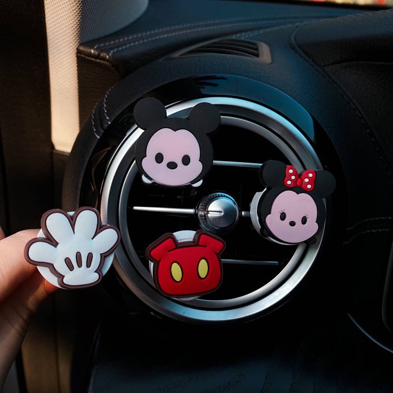 Mickey Minnie Auto Perfume Aromatherapy Car Fragrance Air Outlet Decoration Car Interior Decoration Korean Disney Cute Auto department store supplies