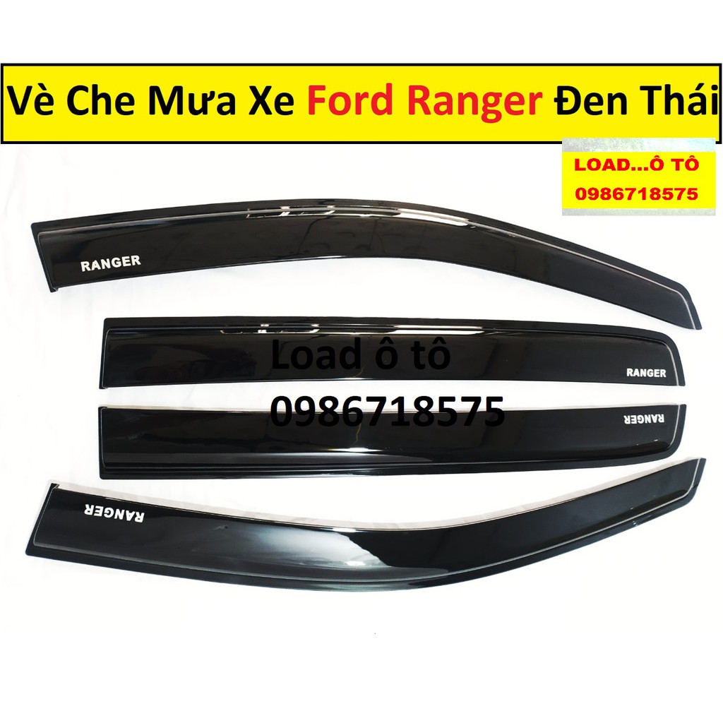 Vè Che Mưa Đen Thái Xe Ford Ranger 2022-2016 Mẫu Đen Dày Cao Cấp Nhất Thị Trường