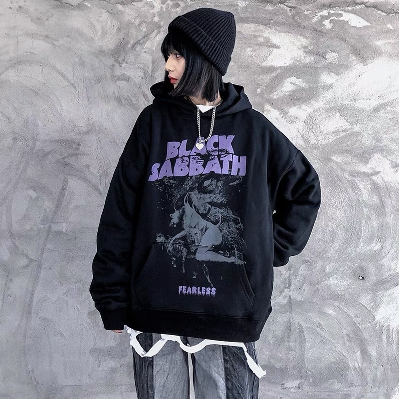 Áo hoodie nỉ bông hoạ tiết form unisex