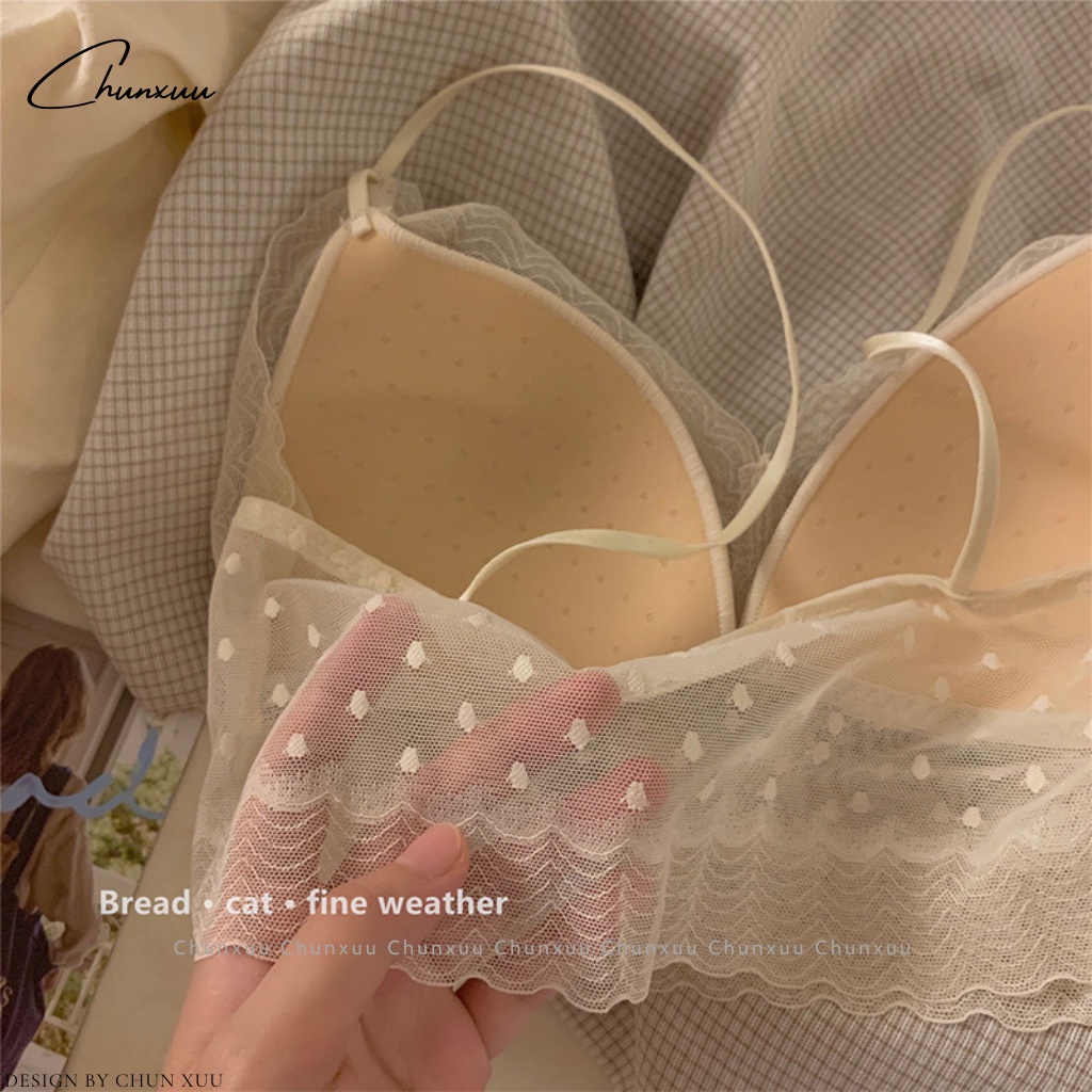 Áo bra nữ dáng chữ U ChunXuu, phối ren xuyên thấu mềm mại gợi cảm - BR15