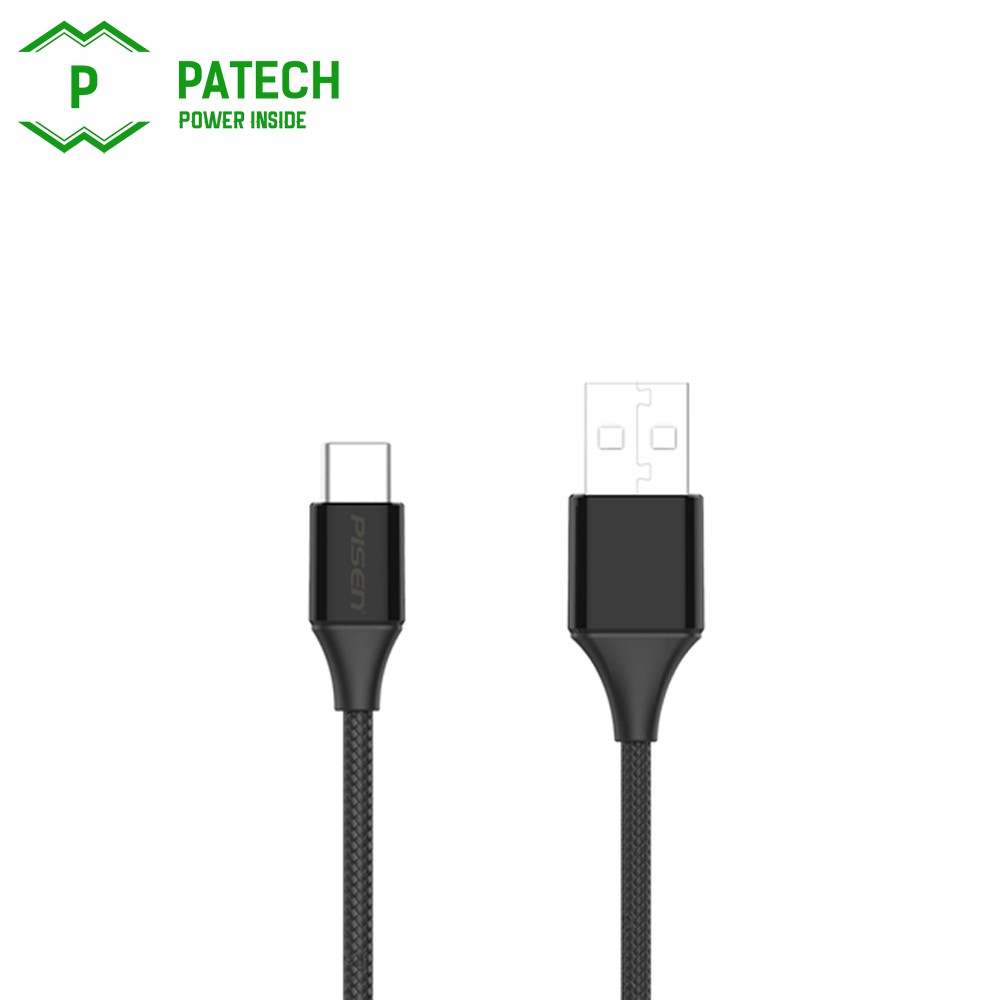 Cáp Pisen USB Type-C Braided 1.2m, giao màu ngẫu nhiên - Hàng chính hãng