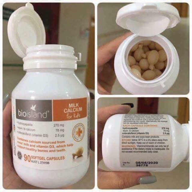 Canxi milk bioisland Úc (date 2020)