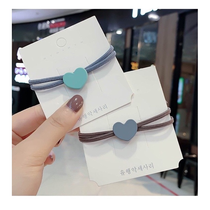 Dây thun buộc tóc Hàn Quốc hình trái tim xinh xắn cho nữ