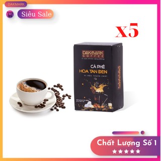 Combo 5 hộp cà phê hoà tan đen DakMark(15gói x 2g)vị nguyên bản, nguyên liệu tuyển chọn
