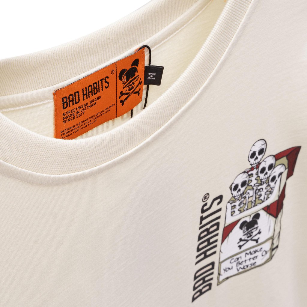 Áo Thun Unisex Bad Habits Tobacco Màu Cream 100% Cotton - Local Brand Chính Hãng | BigBuy360 - bigbuy360.vn