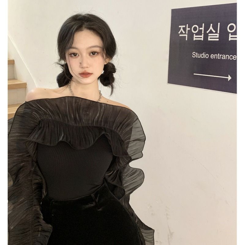 Áo trễ vai sexy siêu xinh phong cách Hàn Quốc(order)