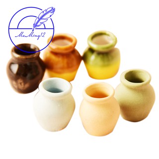 Bộ 6 chậu hoa mini trang trí nhà búp bê tỉ lệ 1 : 12