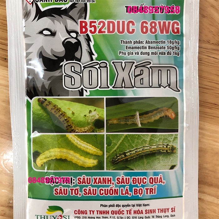 Chế phẩm diệt sâu xanh, sâu ăn lá, sâu đục quả, sâu tơ, bọ trĩ Sói.Xám 15g