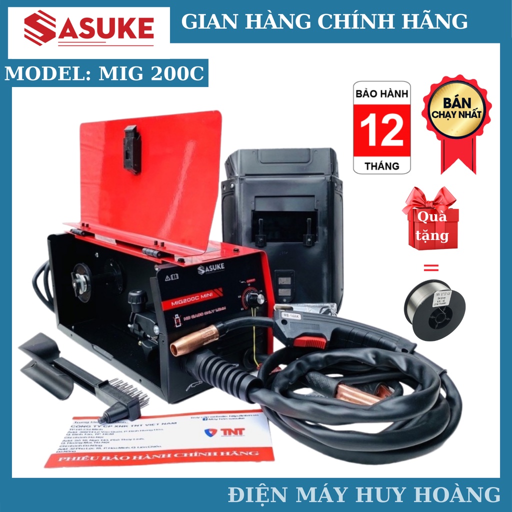 Máy hàn MIG mini 200C Sasuke, máy hàn chuyên mig tặng cuộn dây hàn 1kg