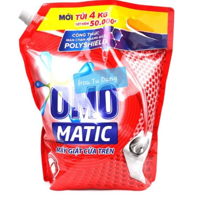 Nước giặt Omo Matic cửa trên túi 4kg