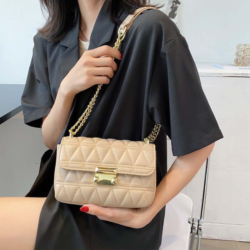 Túi xách nữ da mềm, túi xách đeo chéo dây xích sành điệu
