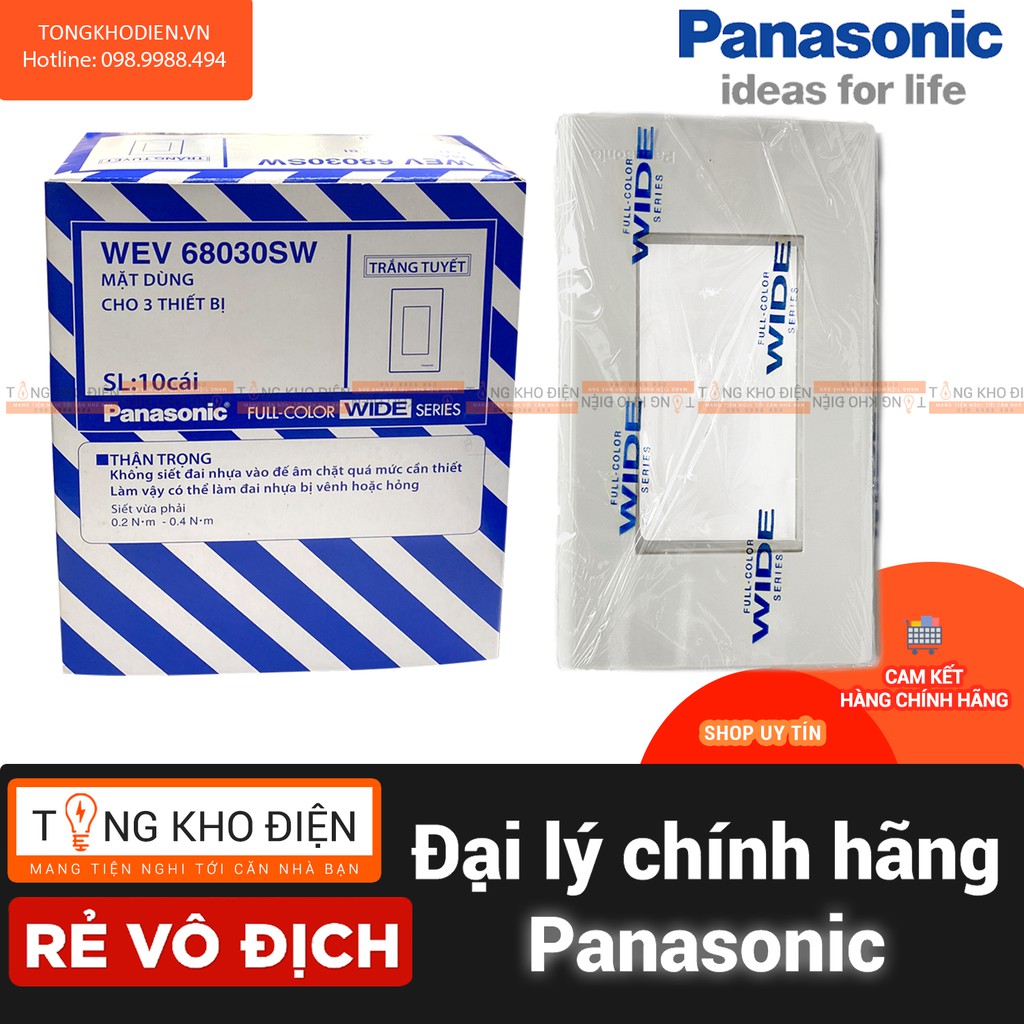 Mặt Dùng Cho 3 Thiết Bị Panasonic WEV68030SW [Dòng WIDE]