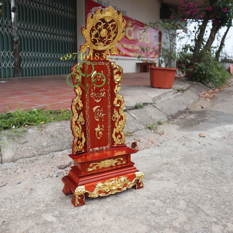 Bài vị thờ cửu huyền thất tổ gia tiên gỗ hương rát vàng cao 41,61,67