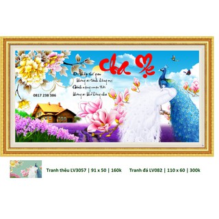 tranh thêu chữ thập cha mẹ lv3057 (91 x 50 cm)