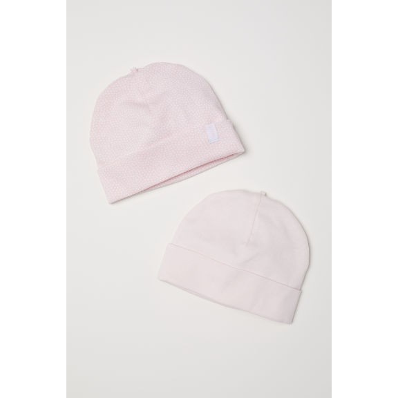 Set 2 mũ sơ sinh HM auth hồng