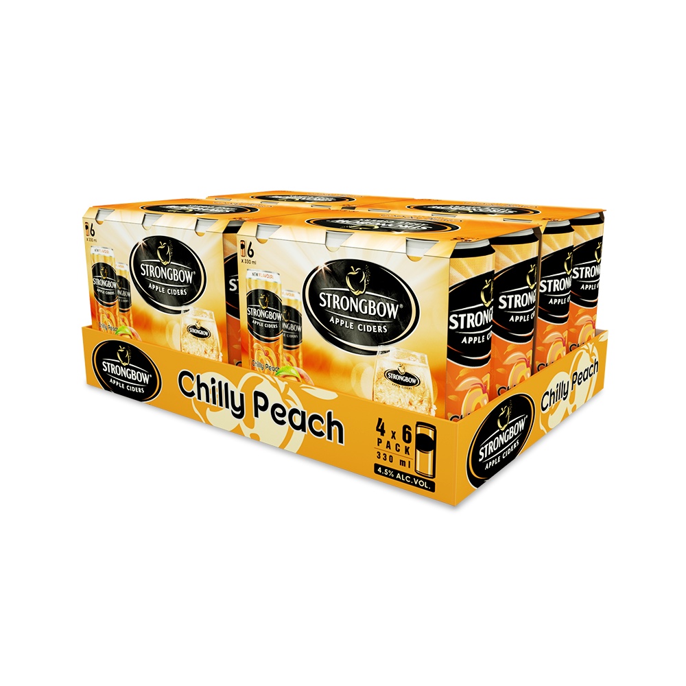 Hỏa tốc hcm thùng 24 lon nước táo lên men strongbow vị đào 330ml lon - ảnh sản phẩm 2