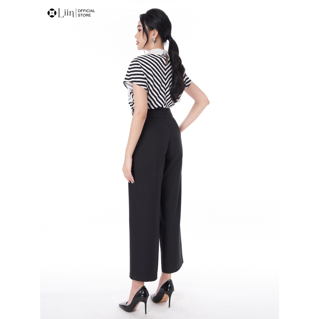 Quần suông linbi chất vải mango màu đen mặc tôn dáng, phong cách trẻ trung liin clothing QD3723