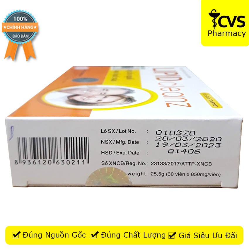 Lipidcleanz - Giải Pháp Hoàn Hảo Cho Người Rối Loạn Mỡ Máu Hộp 30 Viên Lipid Cleanz – cvspharmacy