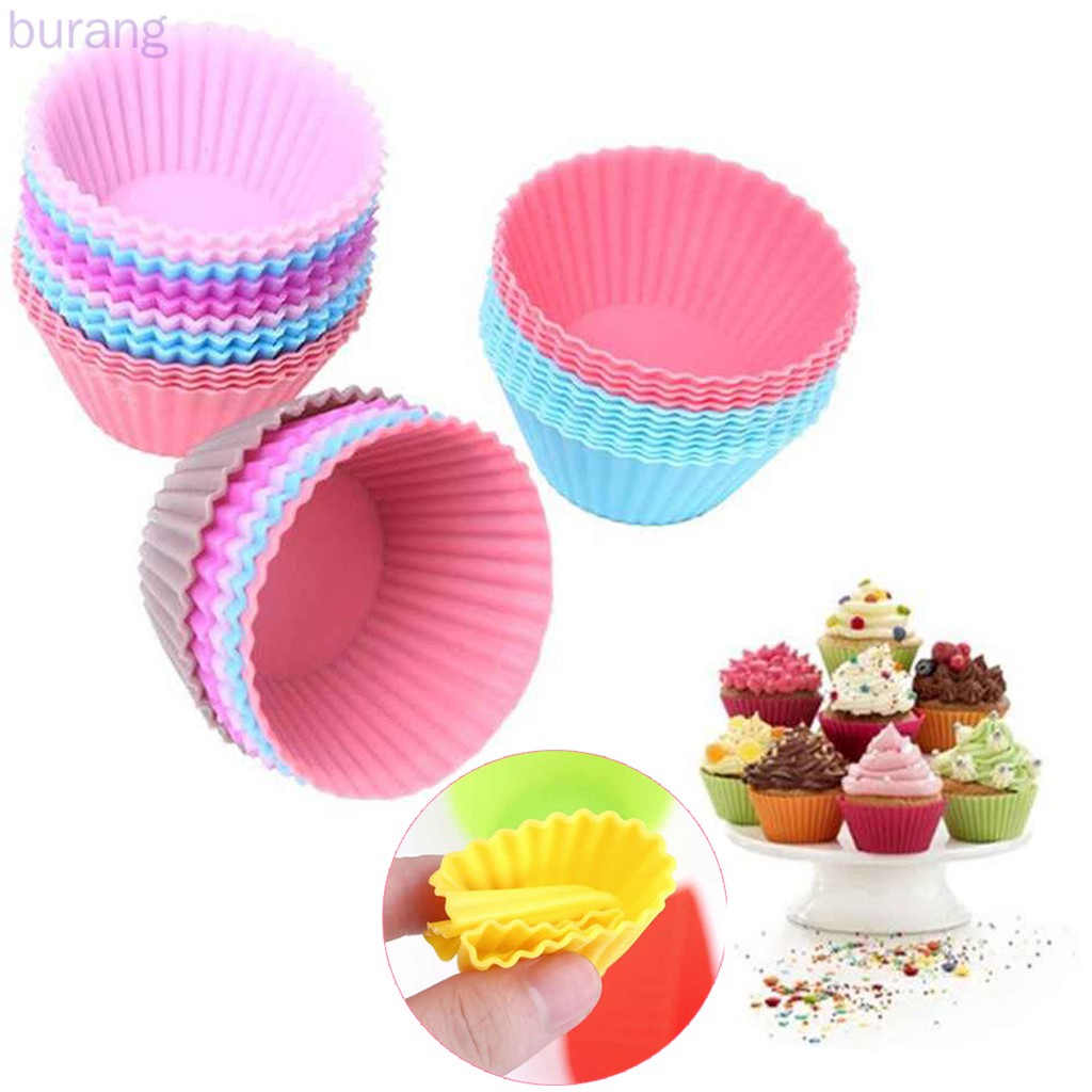 Set 12 Khuôn Silicon Làm Bánh Cupcake Tiện Dụng