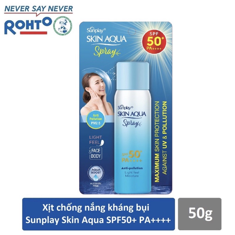 Xịt chống nắng dành cho da mặt và cơ thể Skin Aqua Tone Up UV Spray 50g