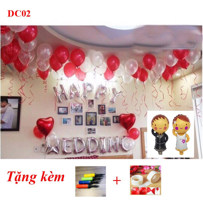 Các set Bóng Happy Wedding - trang trí tiệc cưới - phòng cưới