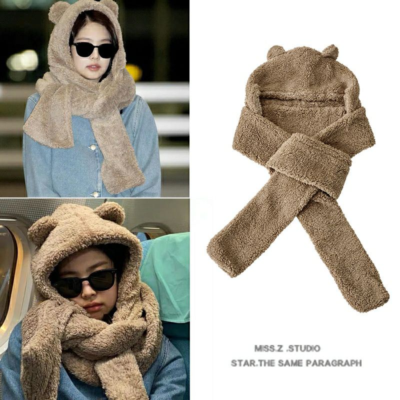 < Cheap moment Idol Kpop > Mũ gấu len ấm áp mùa đông phong cách Kim Jennie Blackpink