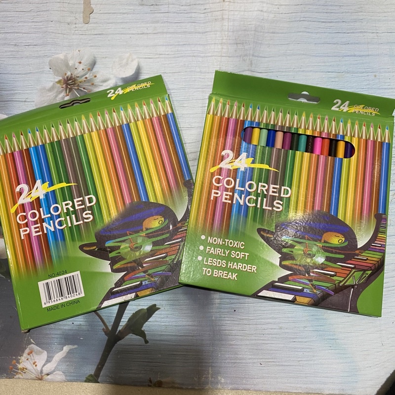 Bút chì tô màu 24 màu hộp xanh,bút chì màu