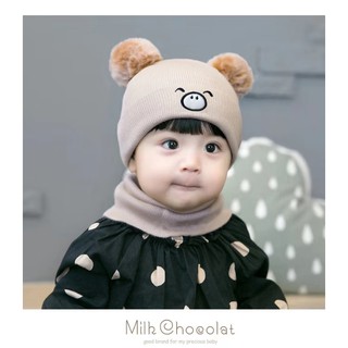 MŨ LEN KÈM KHĂN CỔ CHO BÉ - LUCY259