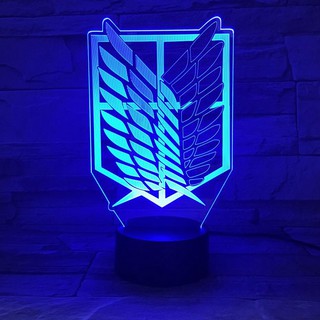 Đèn Ngủ Led Để Bàn In Logo Anime Attack On Titan 3d Phong Cách Nhật Bàn
