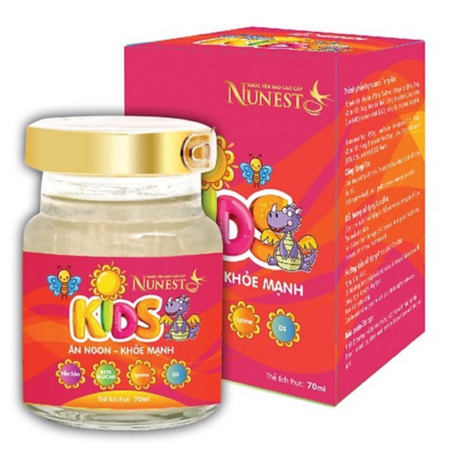 (Mua 3 tặng 1) Nước yến sào cao cấp Nunest kids cho trẻ em (Lọ 70ml) Date 2024