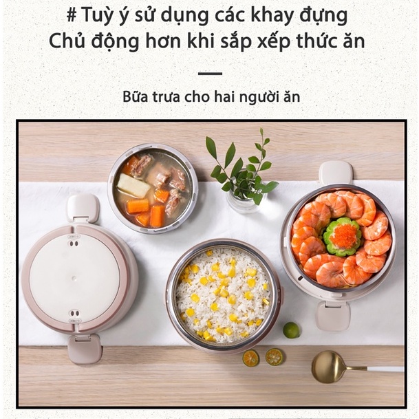 Hộp cơm điện cầm tay đa năng Bear DFH-B20S6 - Chính Hãng - BH 18 tháng. Hộp cơm điện thông minh