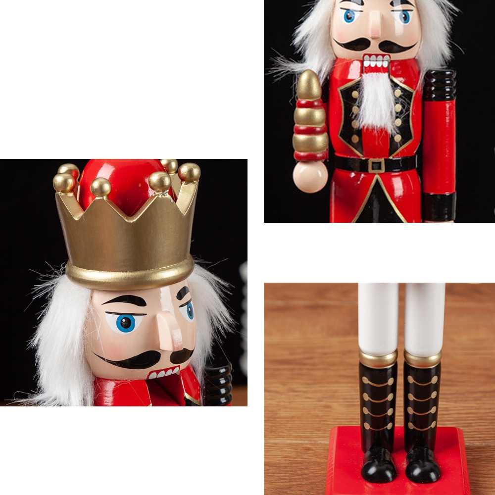 Búp Bê Người Lính Bằng Gỗ 30cm Trang Trí Giáng Sinh