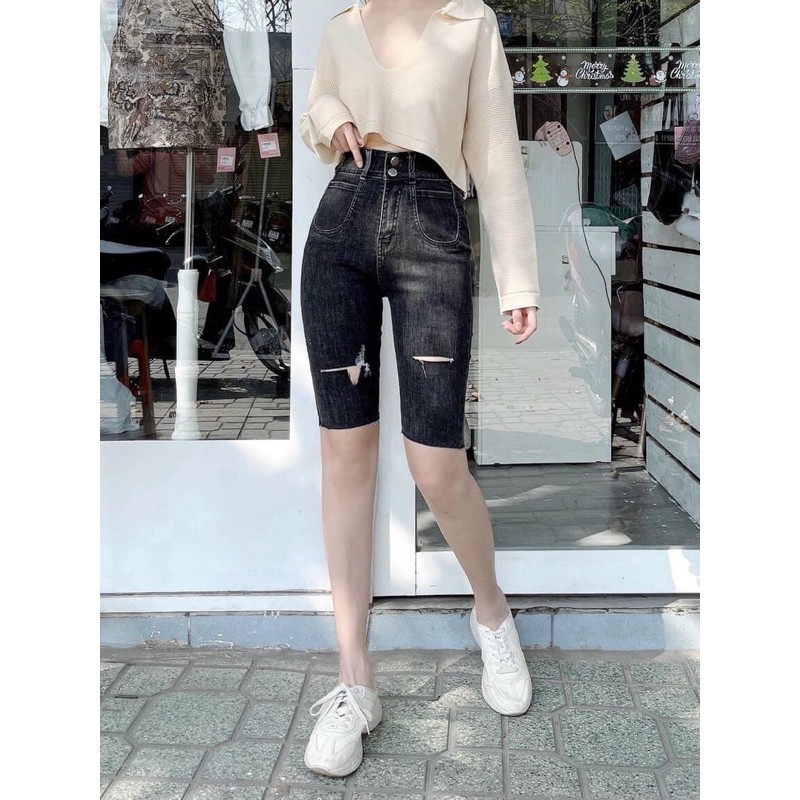 Quần jean ngố form ôm co giãn lưng cao hàng loại 1 ( hình thật kèm video ) | BigBuy360 - bigbuy360.vn