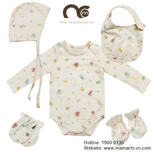 Set quần áo organic Mamachi cho trẻ sơ sinh - Set 5 sản phẩm