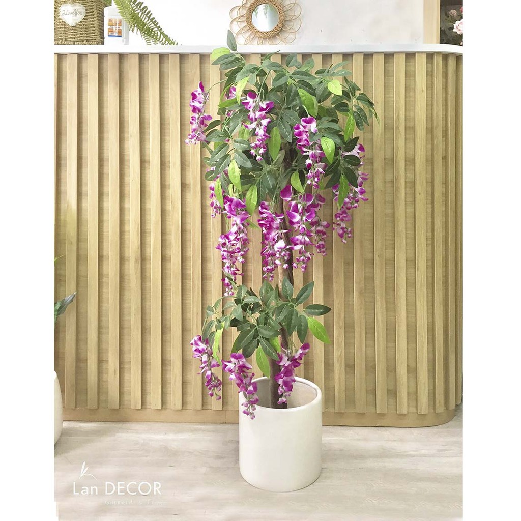 Cây giả - cây hoa tử đằng trang trí nhà, tiểu cảnh LanDecor - LC2170