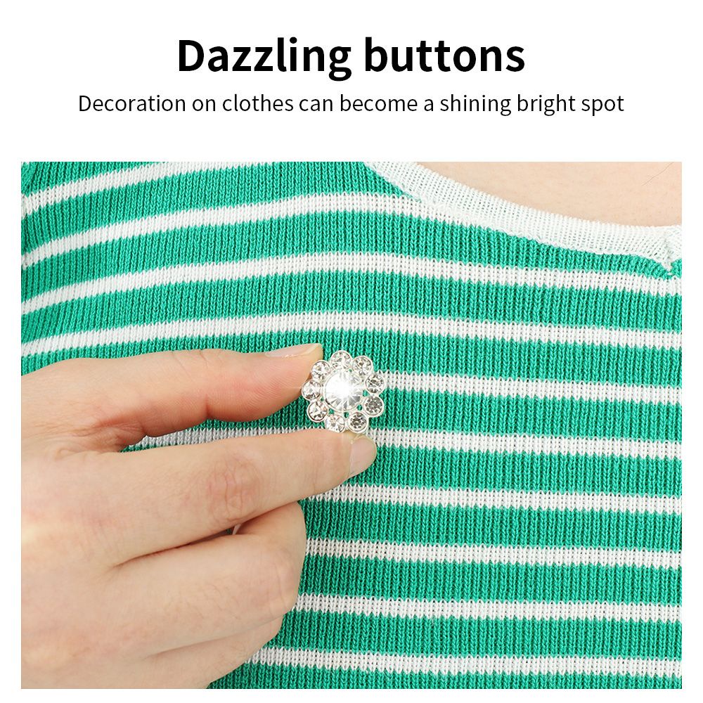 Set 10 nút kim loại đính đá dùng may trang trí quần áo/ sổ tay diy